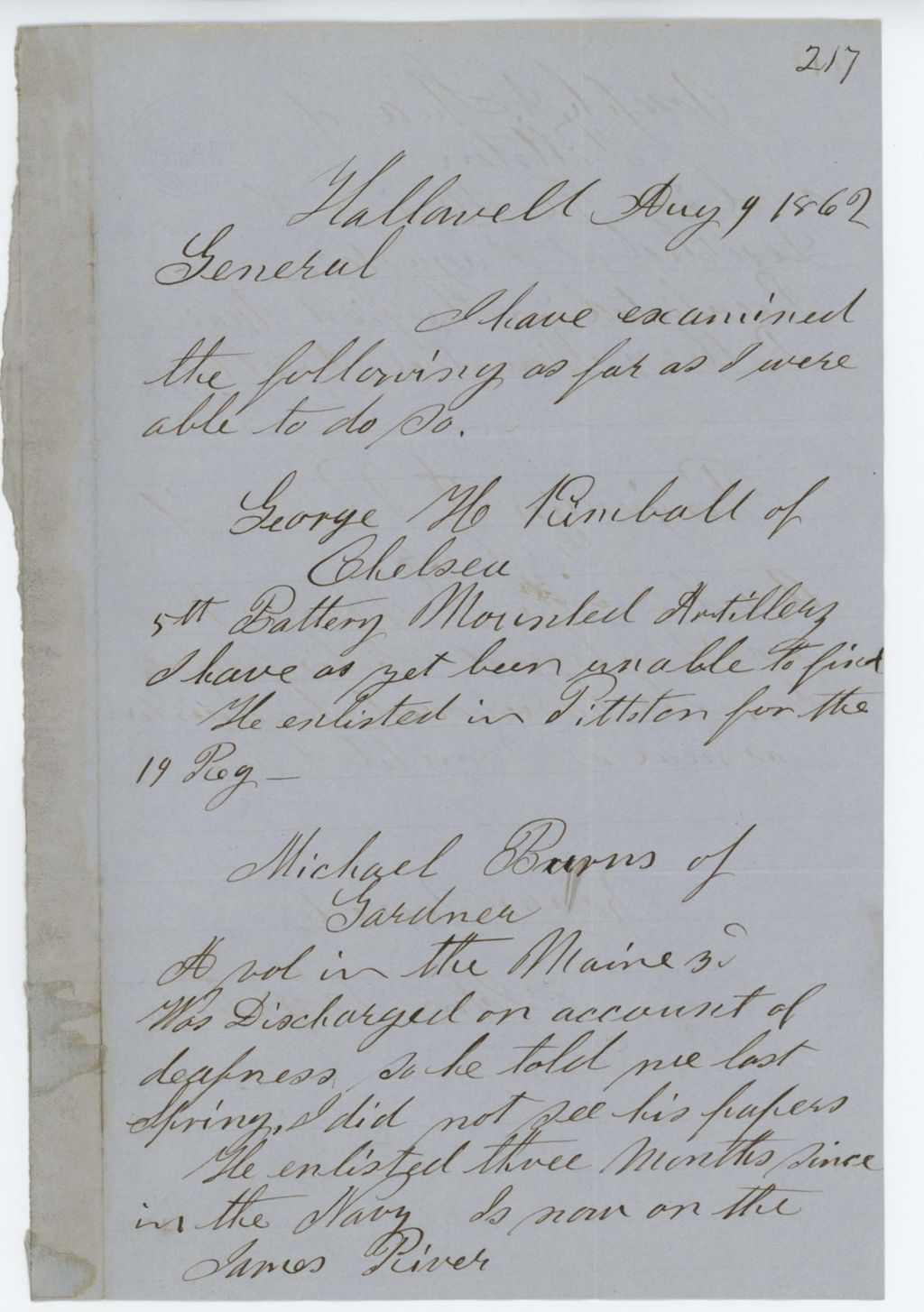 Miniature of Absent Soldiers: Correspondence from J. Boynton
