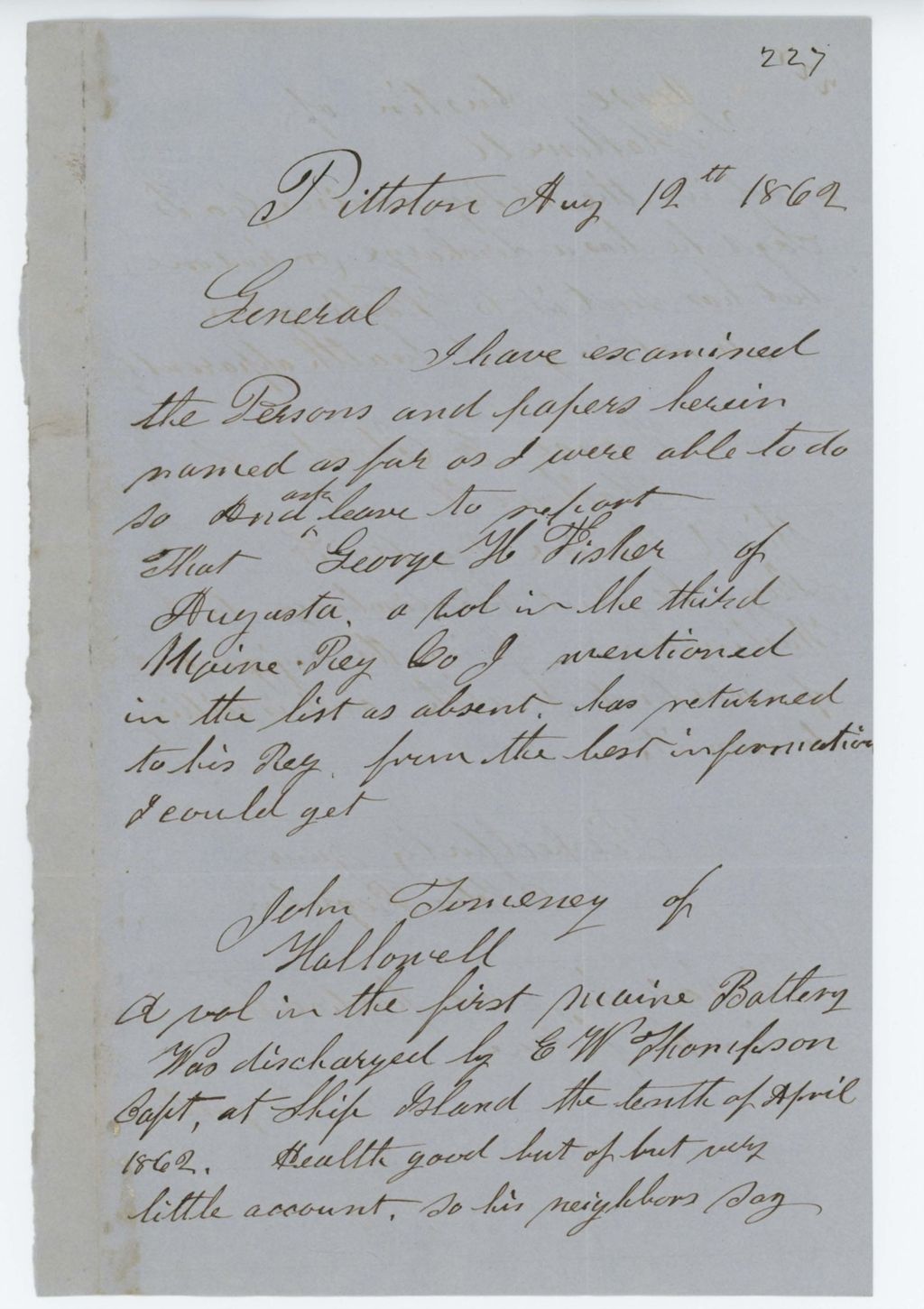 Miniature of Absent Soldiers: Correspondence from J. Boynton