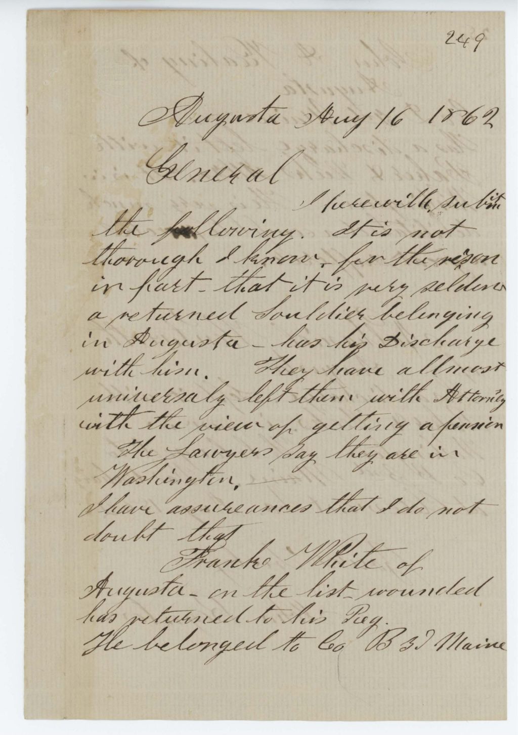 Miniature of Absent Soldiers: Correspondence from J. Boynton