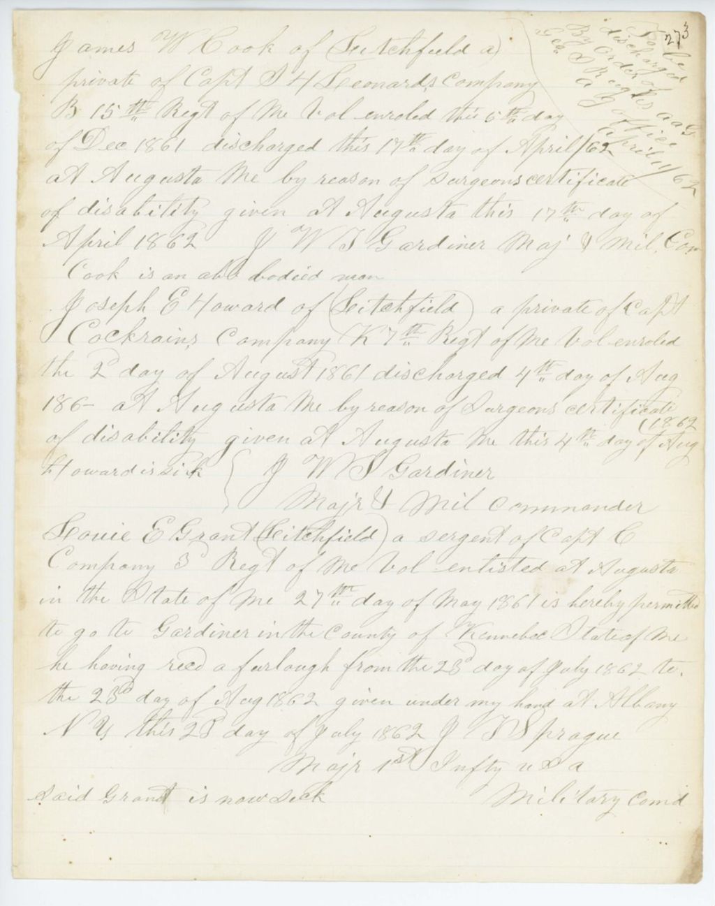 Miniature of Absent Soldiers: Correspondence from Isaac W. Cook