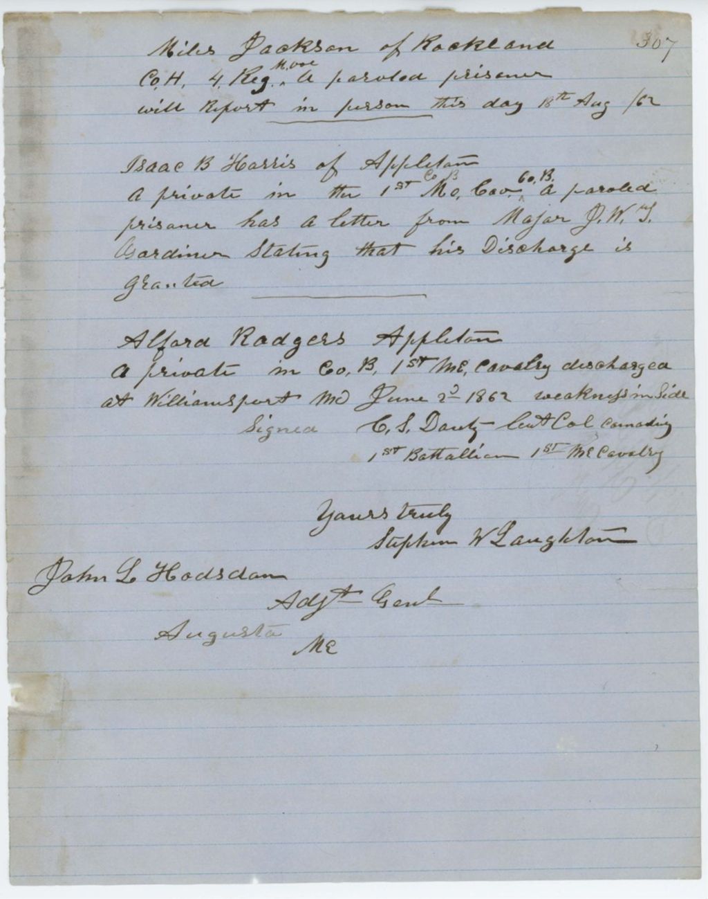 Miniature of Absent Soldiers: Correspondence from S. Laughton