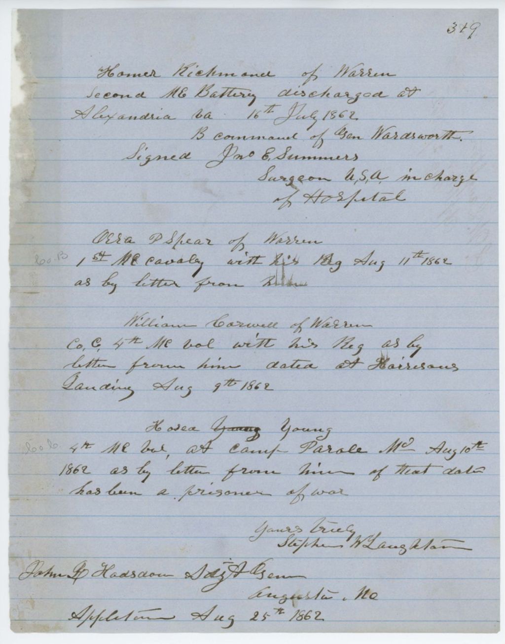 Miniature of Absent Soldiers: Correspondence from S. Laughton