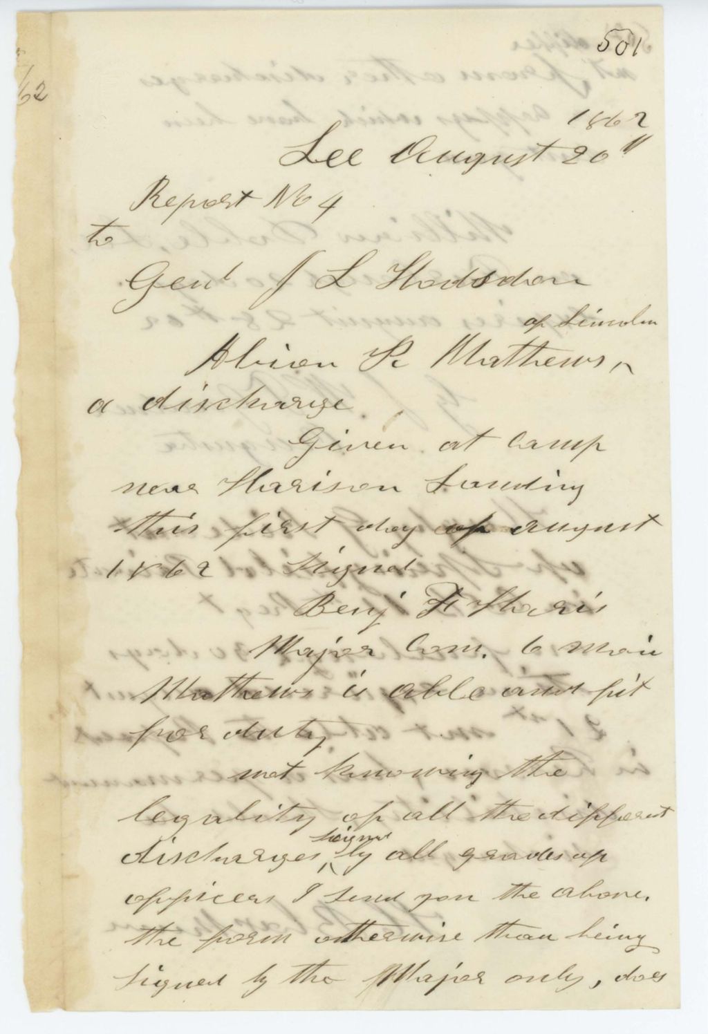 Miniature of Absent Soldiers: Correspondence from C. Blackman to General Hodsdon