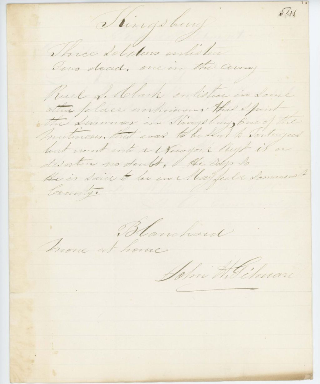 Miniature of Absent Soldiers: Correspondence from J. Gilman