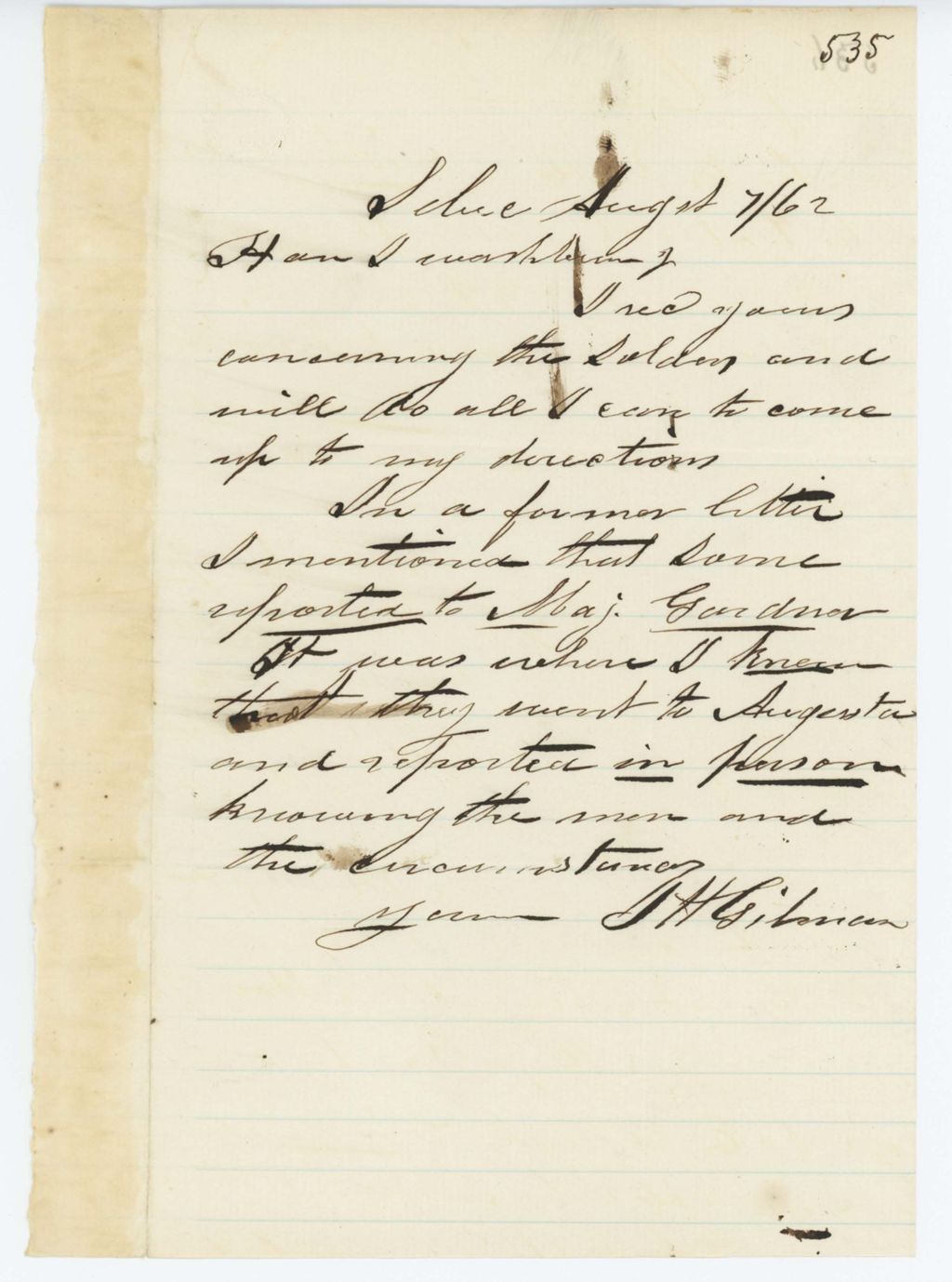 Miniature of Absent Soldiers: Correspondence from J. Gilman
