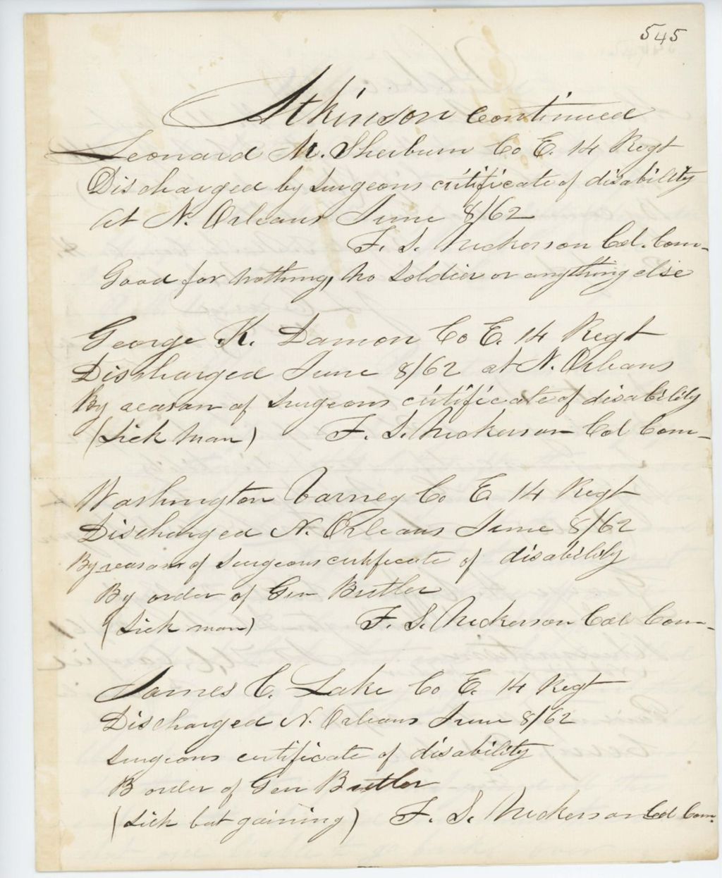 Miniature of Absent Soldiers: Correspondence from J. Gilman