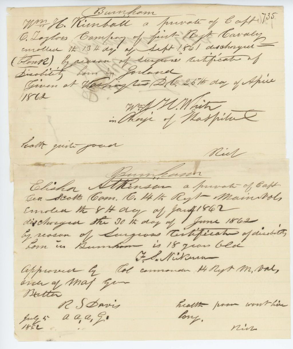 Miniature of Absent Soldiers: Correspondence from R. Rich to General Hodsdon