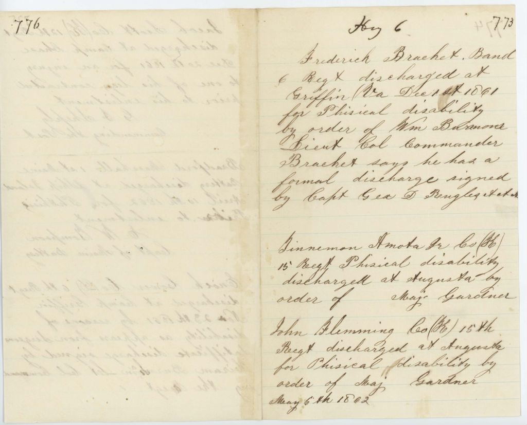 Miniature of Absent Soldiers: Correspondence from I. Bearce to General Hodsdon