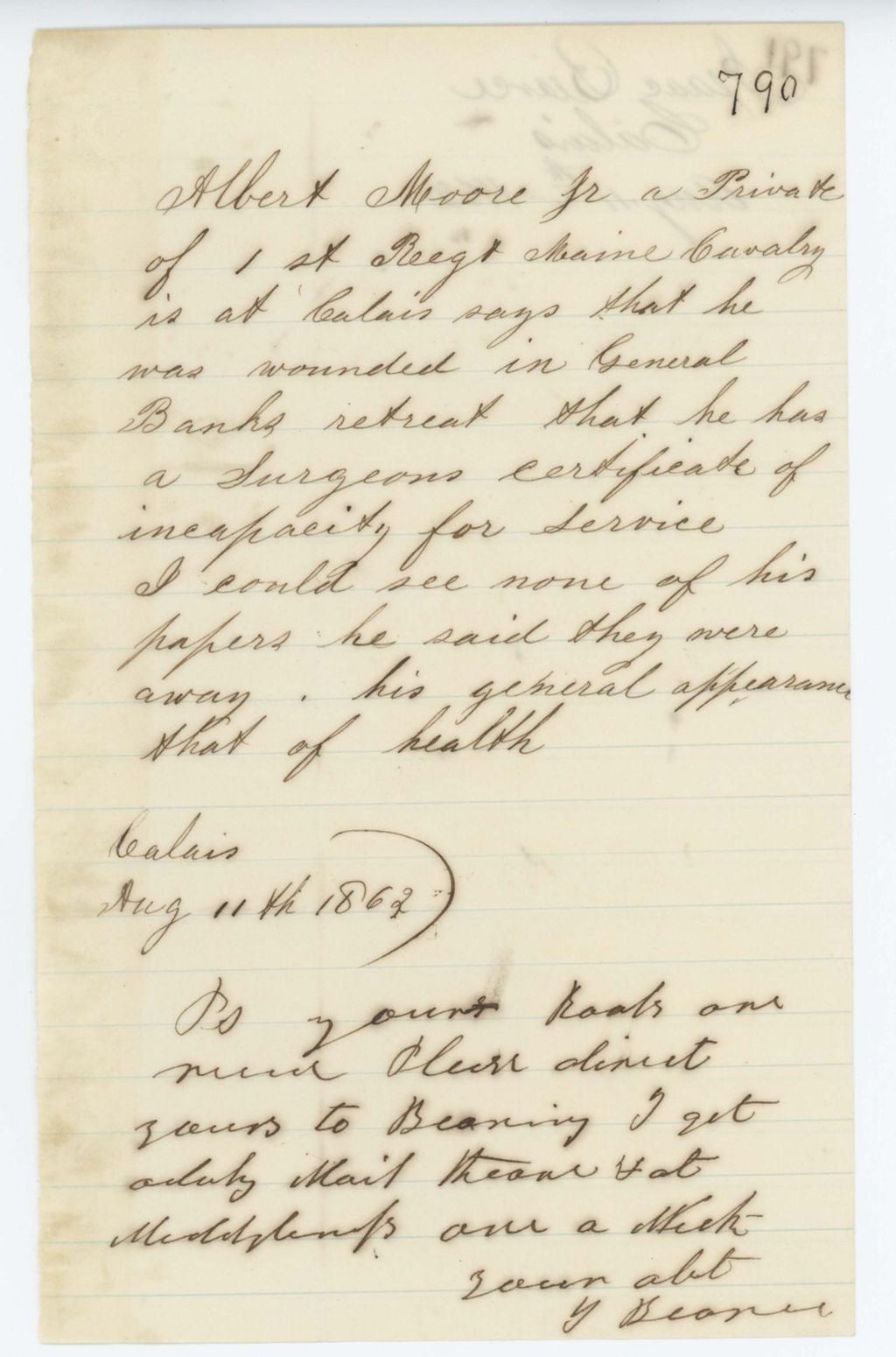 Miniature of Absent Soldiers: Correspondence from I. Bearce to General Hodsdon