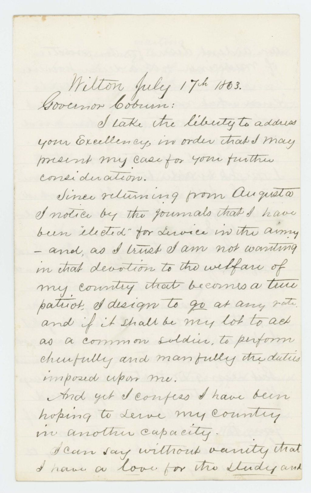 Miniature of Dr. Hardy requests a position as surgeon