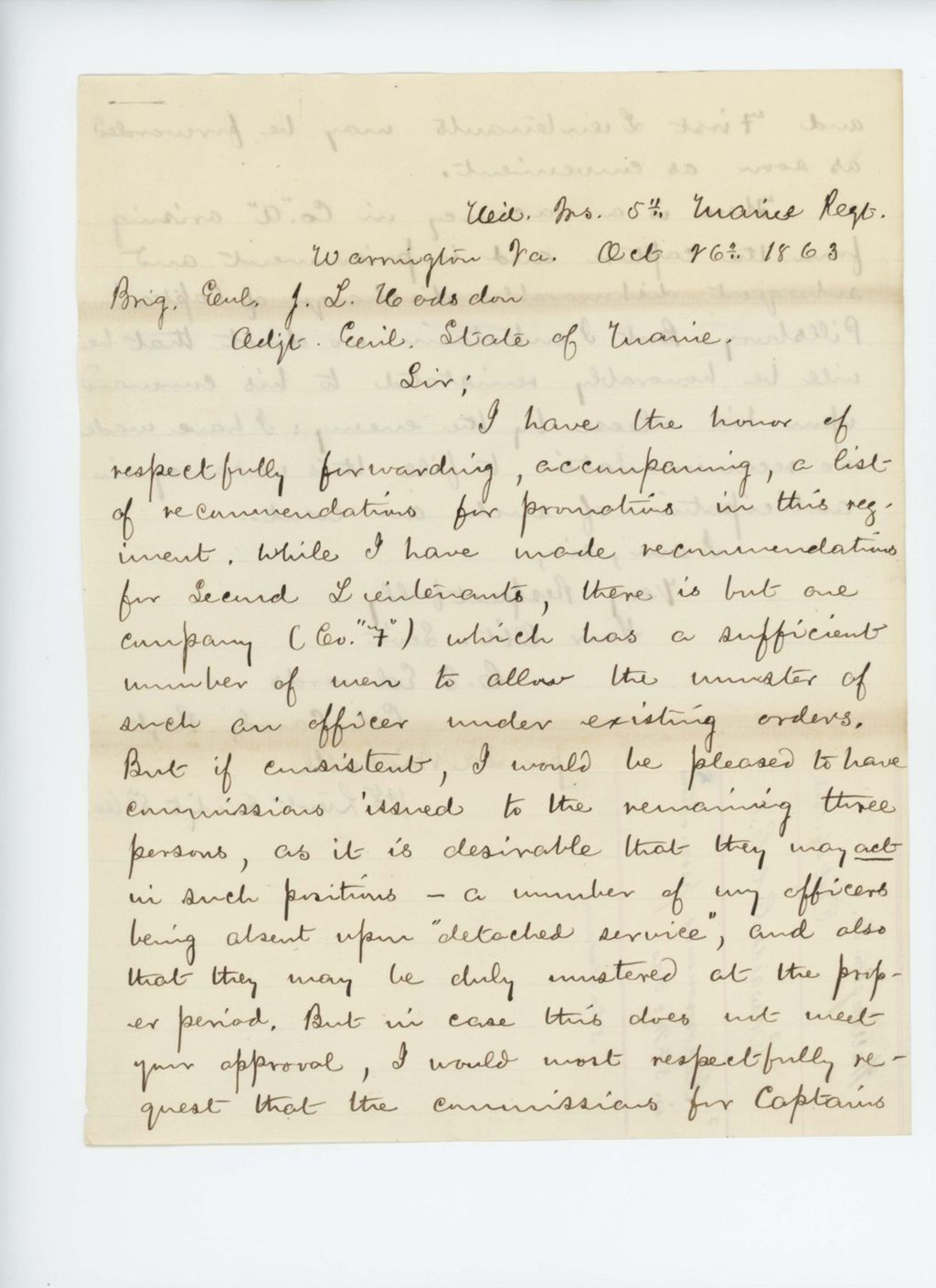 Miniature of Colonel C.S. Edwards forwards list of recommended promotions