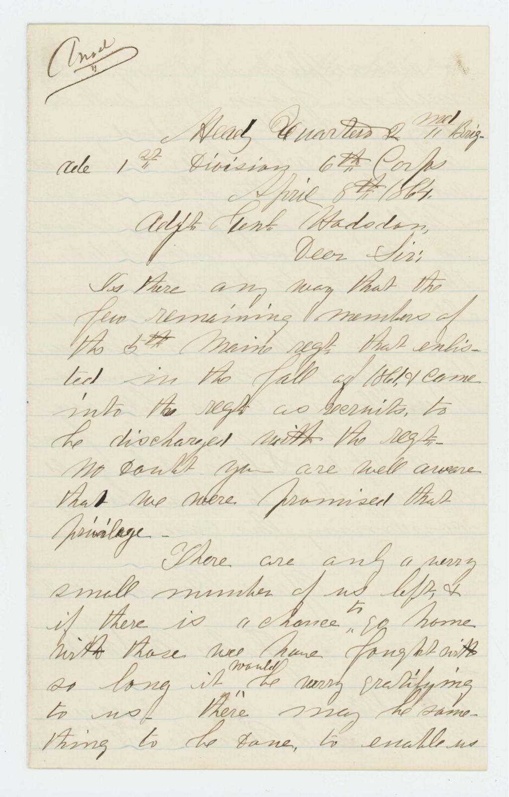 Miniature of John Swift requests a discharge