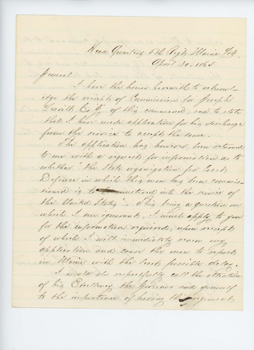 Miniature of Colonel Edwards receives commission for Joseph Leavitt
