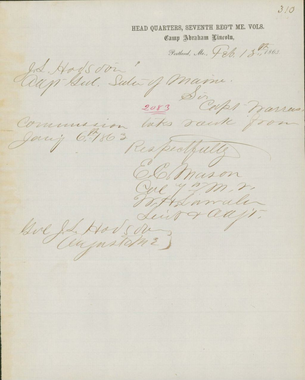Miniature of Special Orders No. 159 Regarding Snow, April 4, 1865