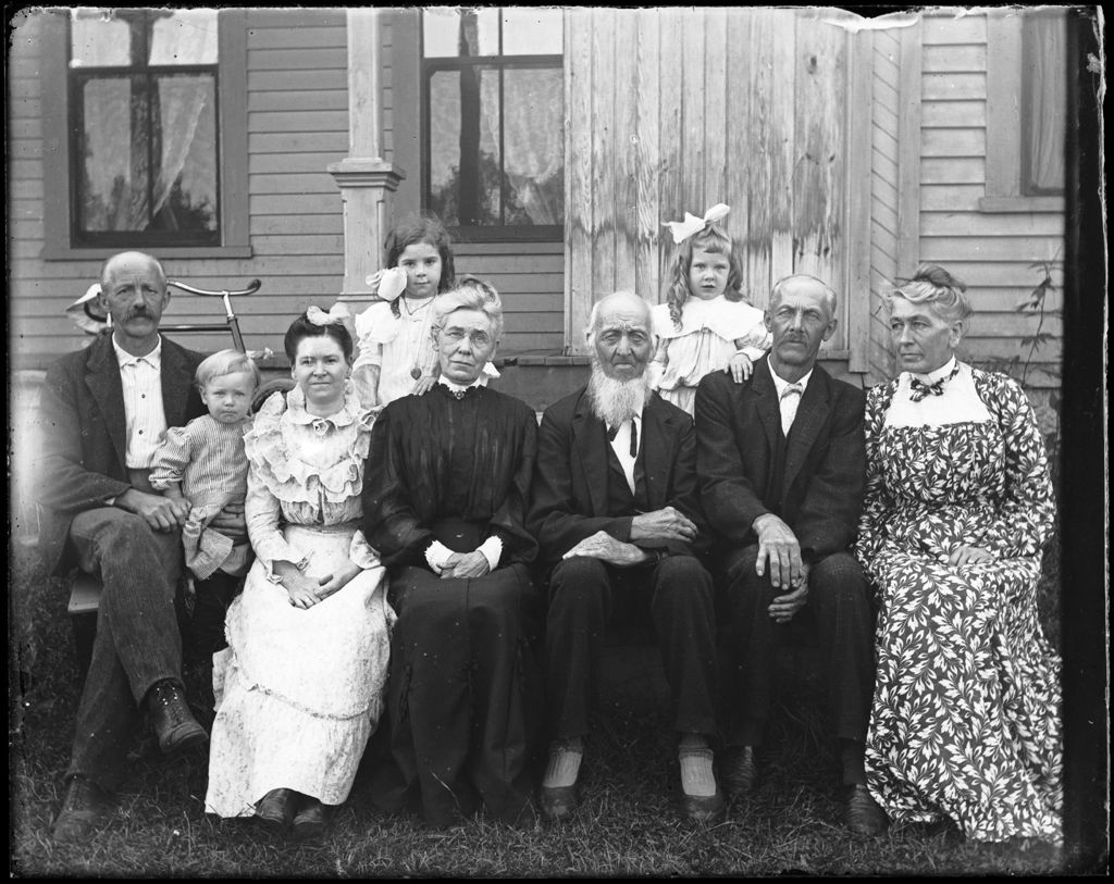 Miniature of Family (Wadleight) Group Seated Outside Their Home