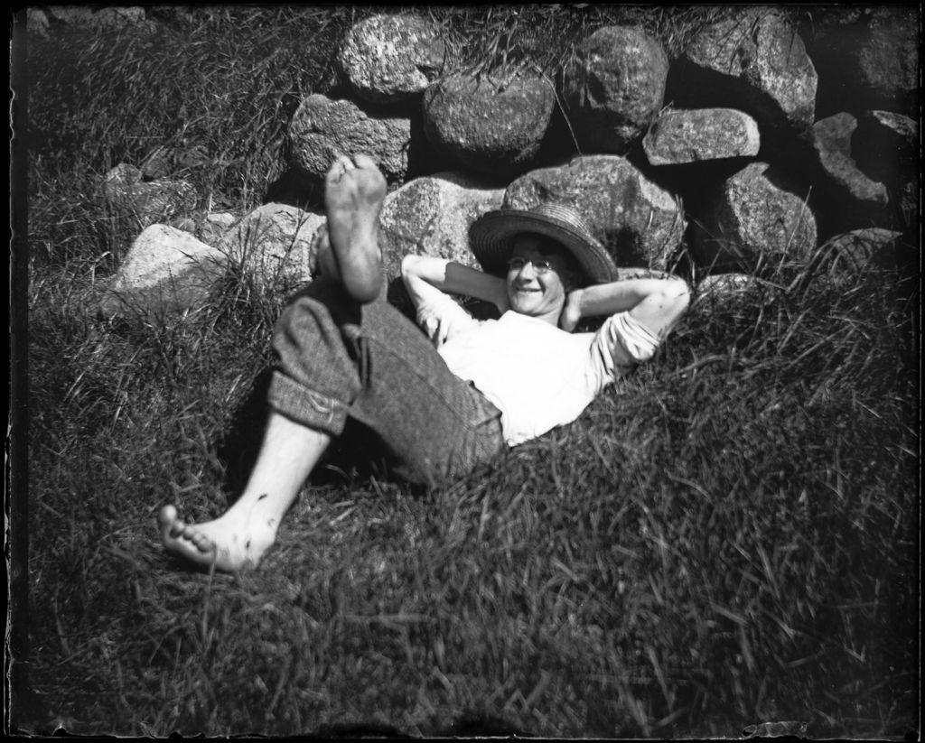 Miniature of George French Laying On The Ground Next To A Stone Wall