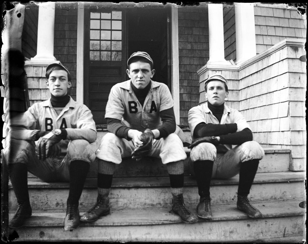 Miniature of Three Baseball Players, Bridgton Academy