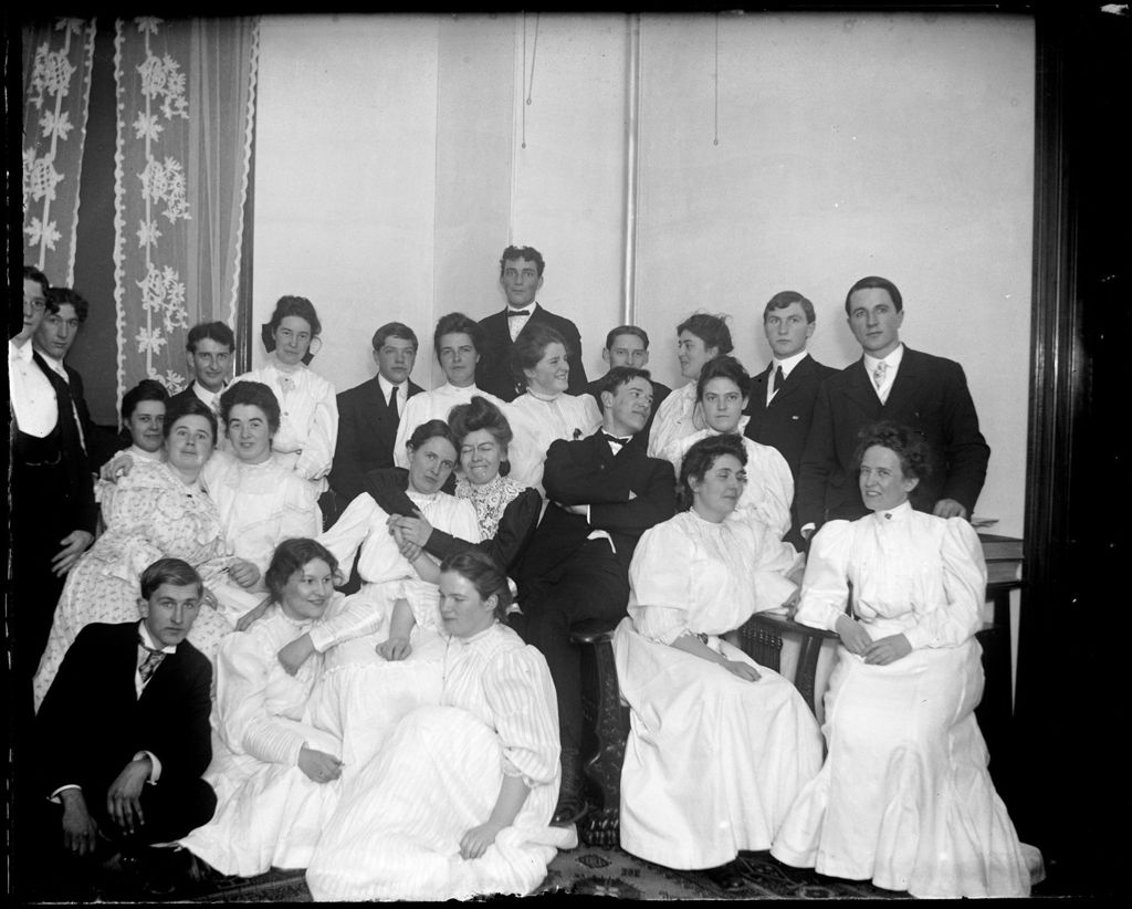 Miniature of Large Group Of Dressed Up Young Men & Women Students, Bates College