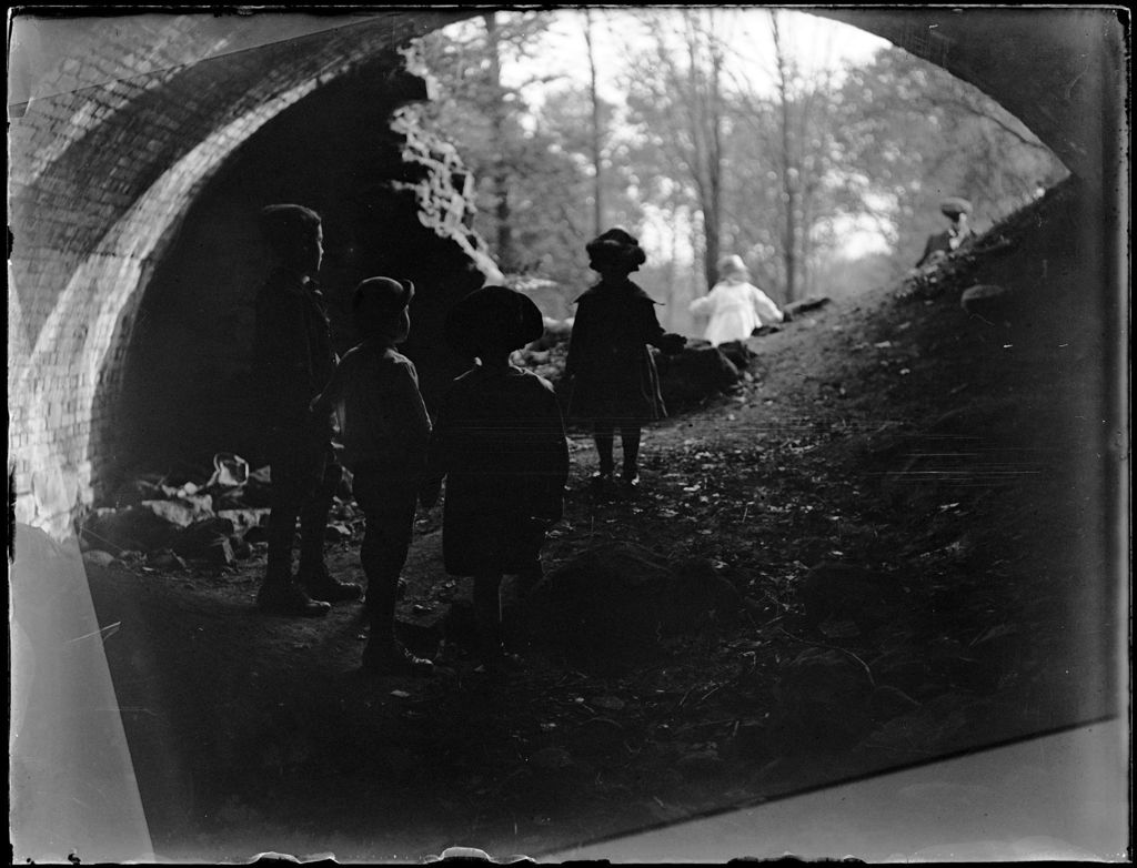 Miniature of Group Of Children Under A Brick Archway
