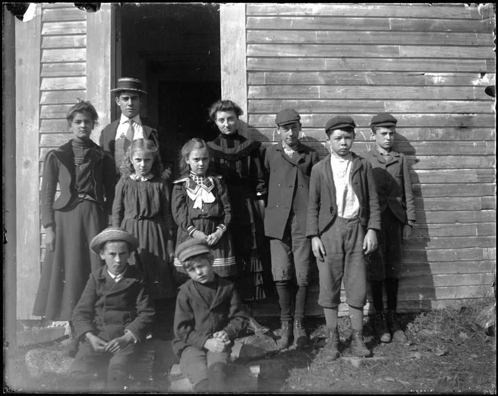 Miniature of School Group And Teachers At The Steps Of Their School House
