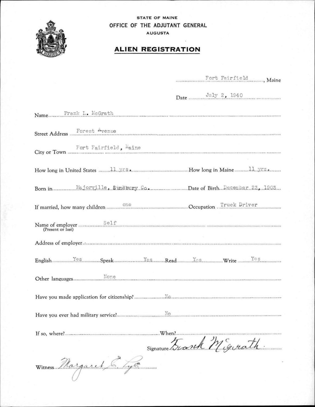Miniature of Alien Registration- Mcgrath, Frank L. (Fort Fairfield, Aroostook County)