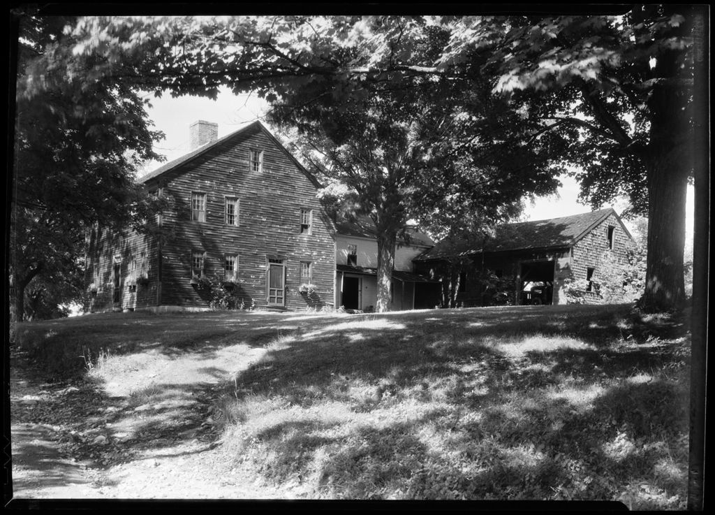 Miniature of Old Two Story Farm House With Attached Barn Surrounded By Large Maple Trees