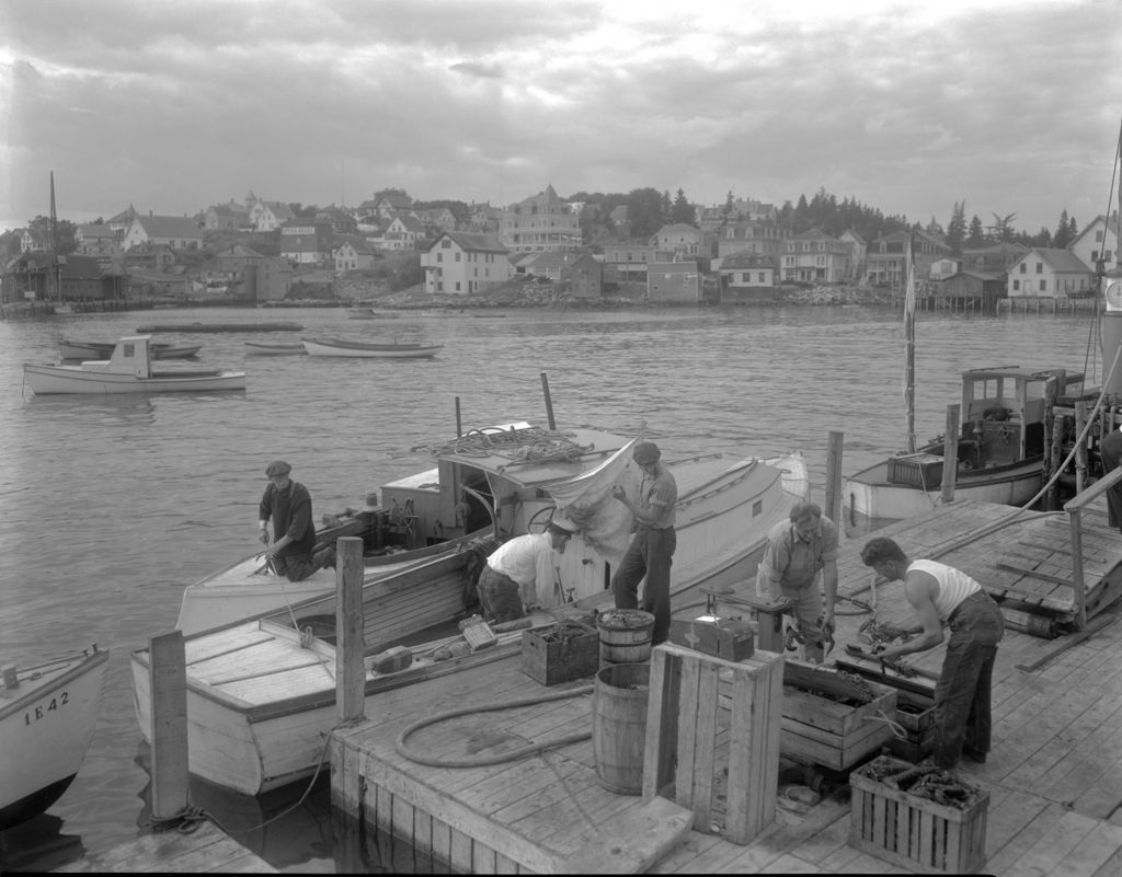 Miniature of Lobstermen Selling Their Catch