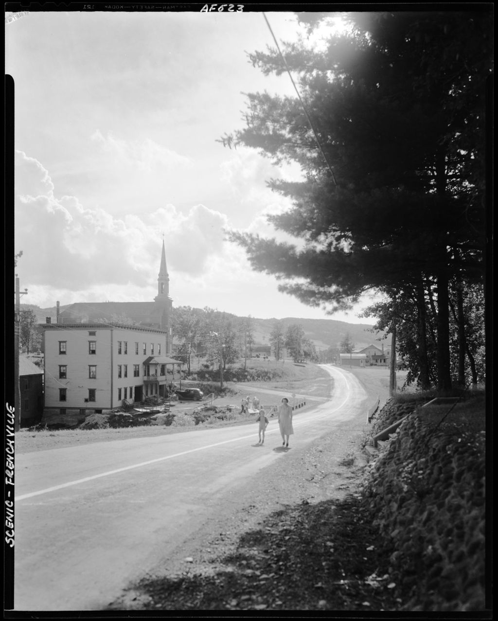 Miniature of Highway Through The Town Of Frenchville, Church On Left