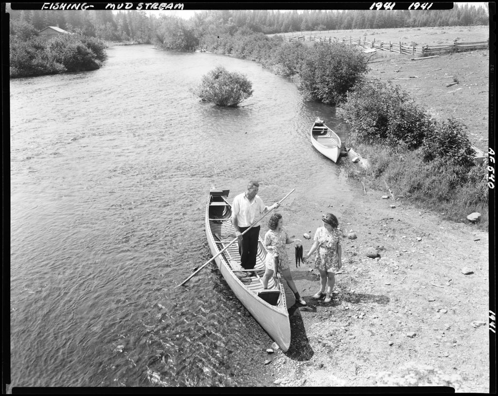 Miniature of Man And Two Women With Days Catch--Mud Stream