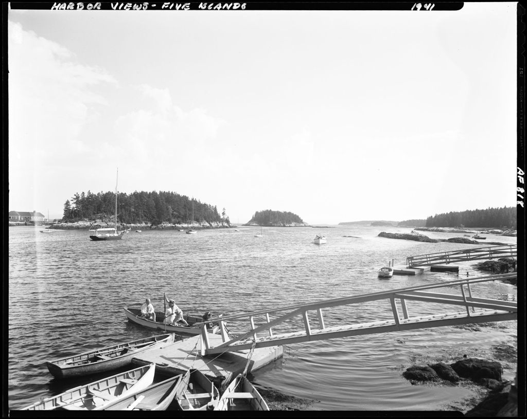 Miniature of Rowboats Tied In At A Float In Harbor At Five Islands