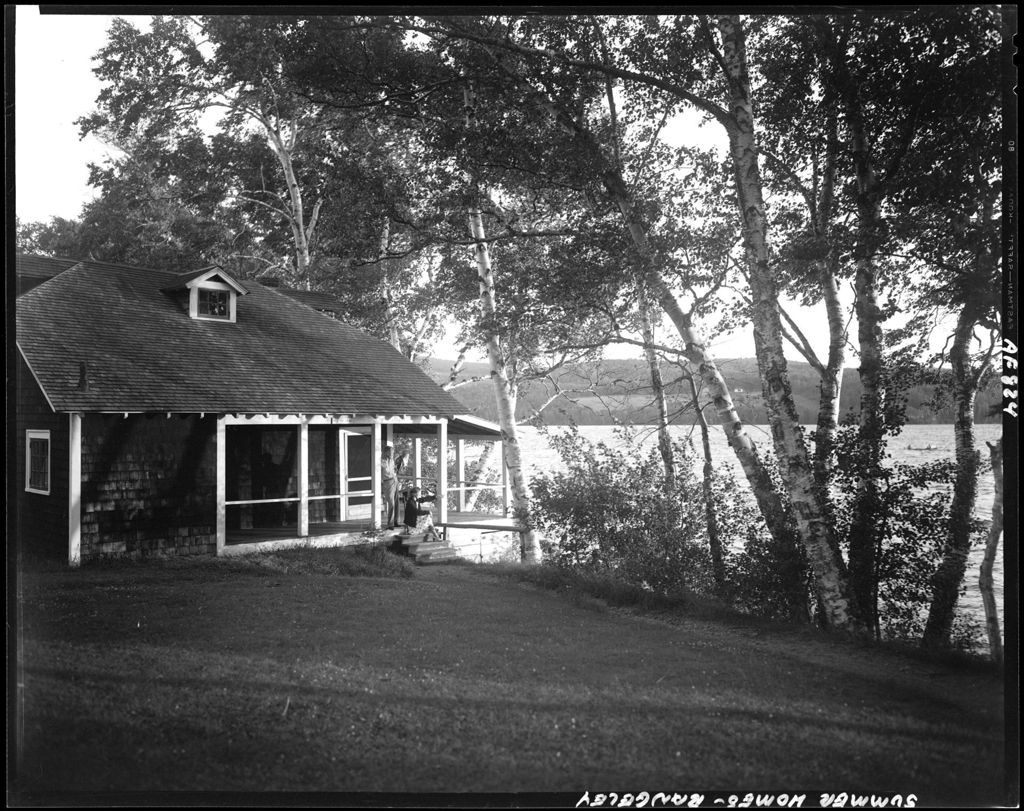 Miniature of Couple On Porch Of A Camp Overlooking A Lake A Rangeley