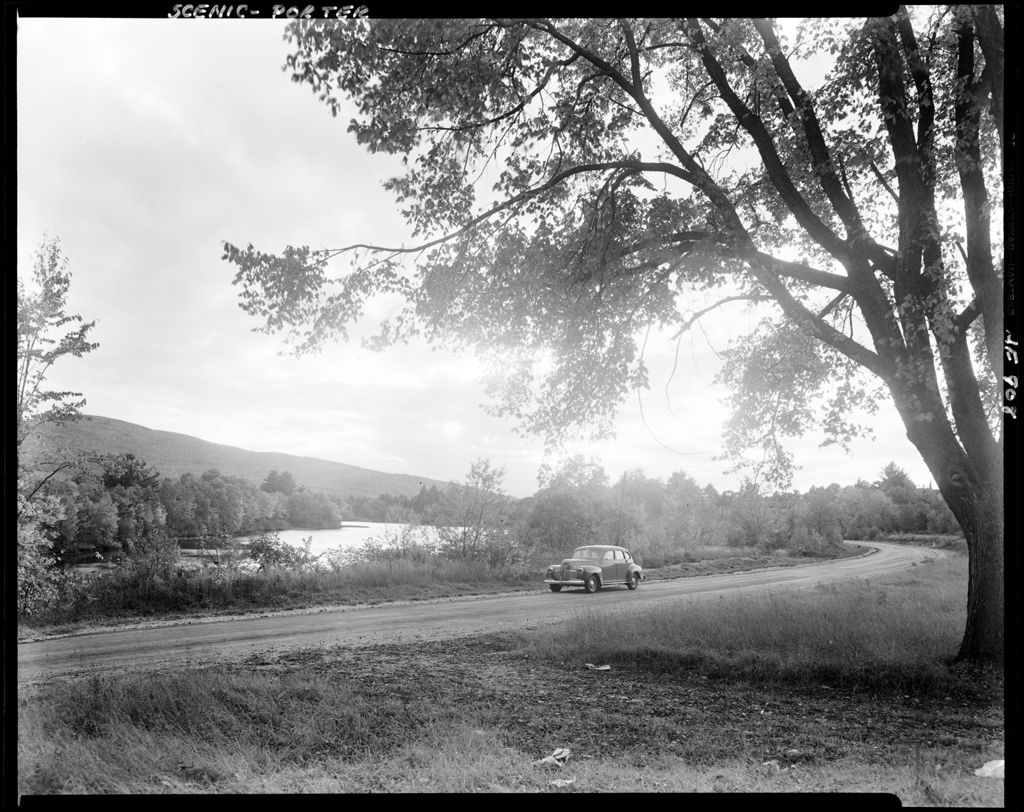 Miniature of Car On A Road Paralleling A Stream In Porter, Hills In Background