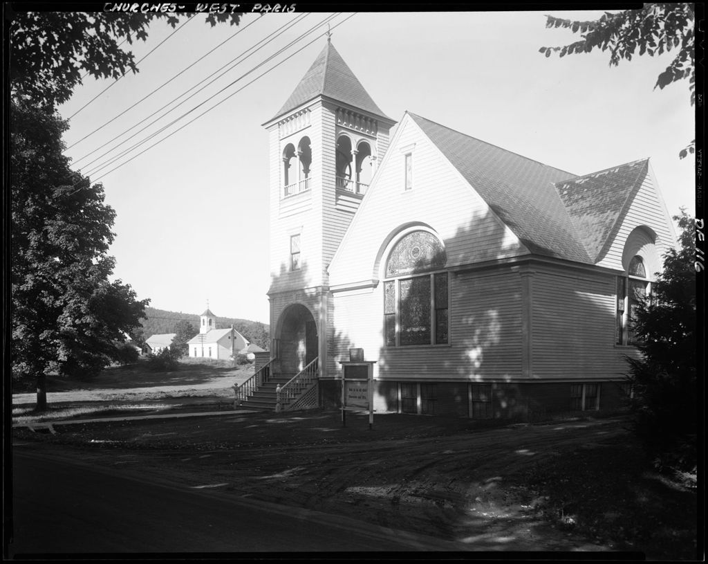 Miniature of Front Of Church In Foreground Another Church In Distance In West Paris