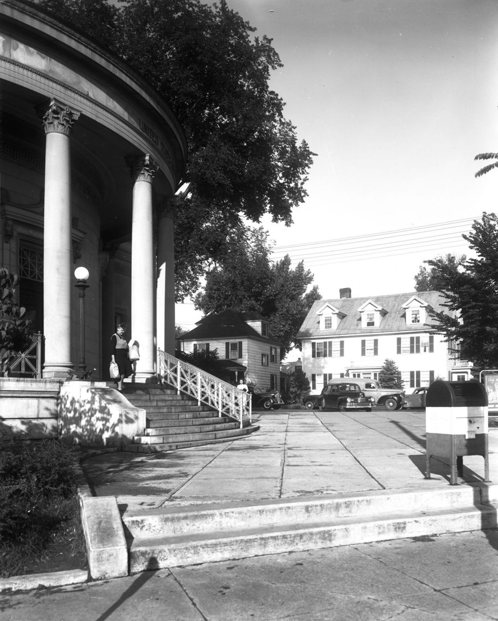 Miniature of Shot Near Large Building (Old Post Office), Sidewalk In Foreground, Houses And Vehicles In Rear In Waterville