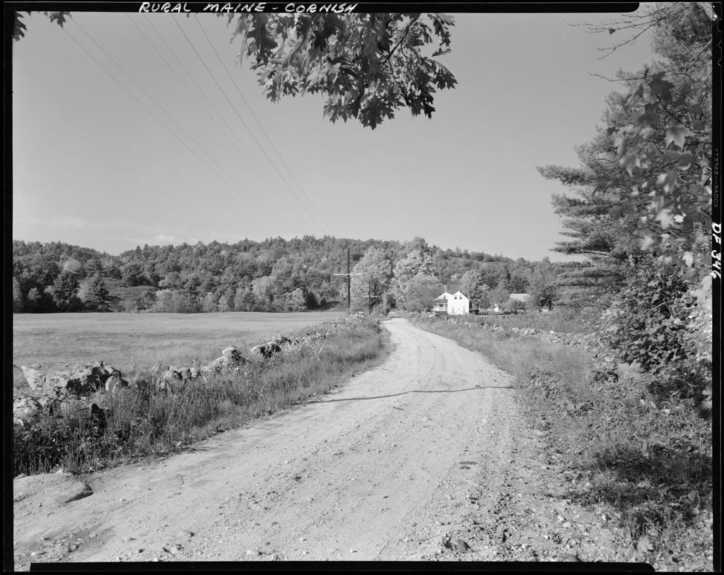 Miniature of Dirt Road With Stone Walls On Either Side, Farm House In Distance In Cornish