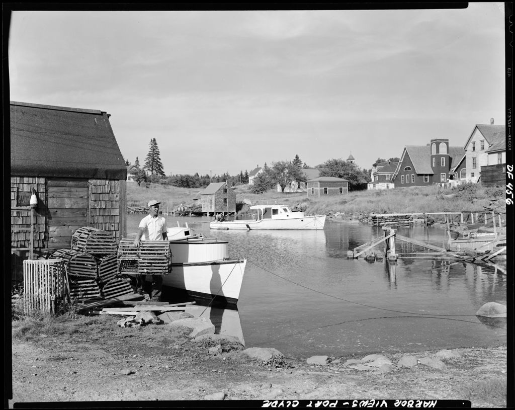 Miniature of Fisherman's Wharves Along The Shore In A Cove At Port Clyde