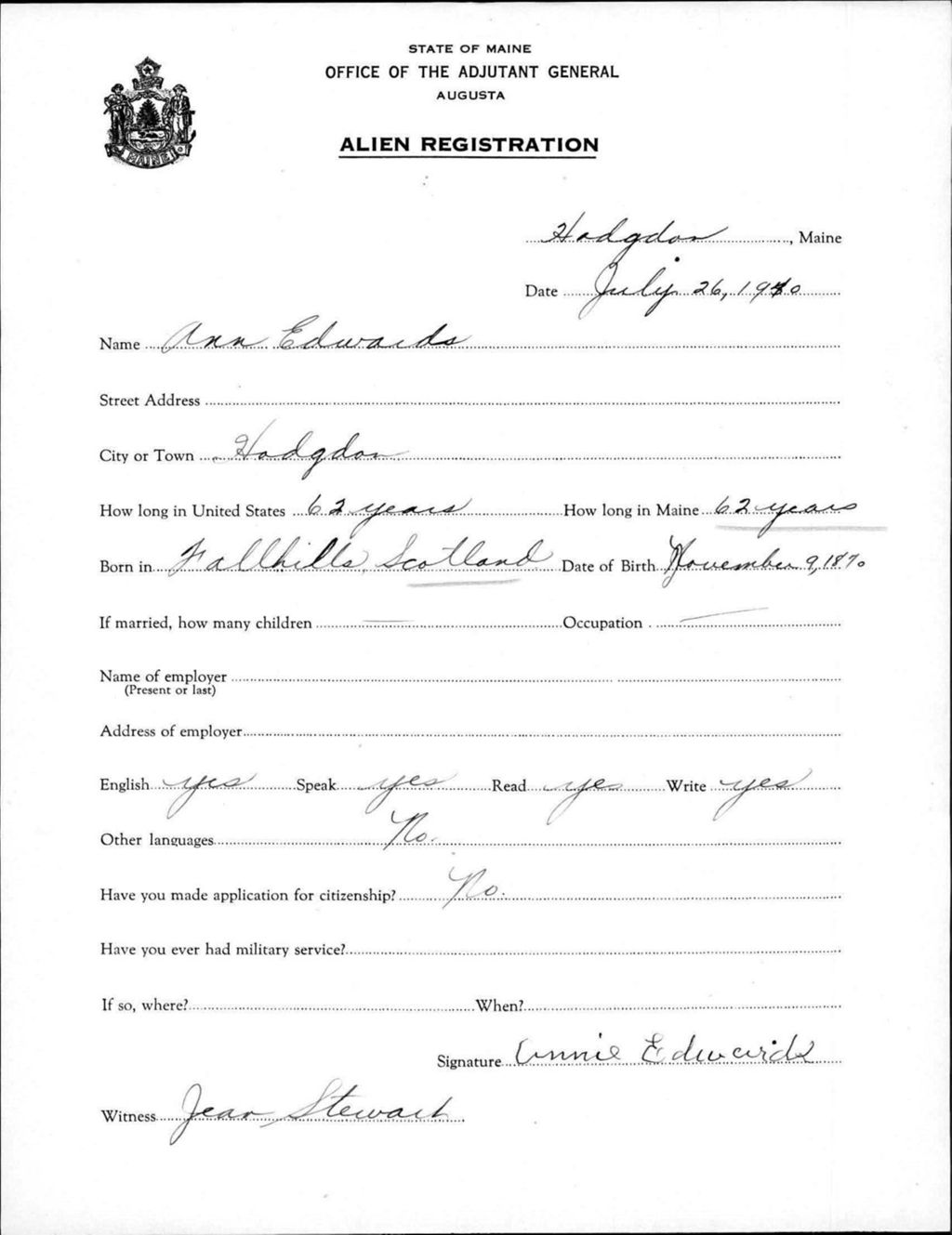 Miniature of Alien Registration- Edwards, Ann (Fort Fairfield, Aroostook County)