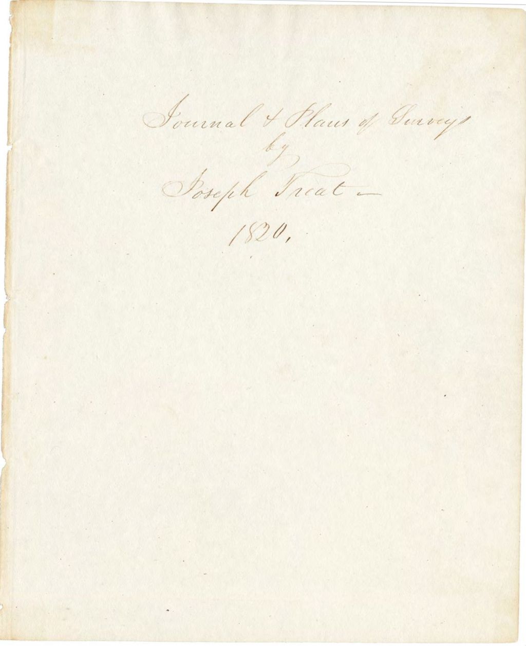 Miniature of Journal & Plans Of Surveys By Joseph Treat, 1820