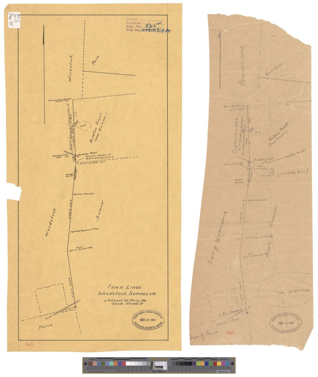 Miniature of Town Lines of Sumner, Woodstock, etc.