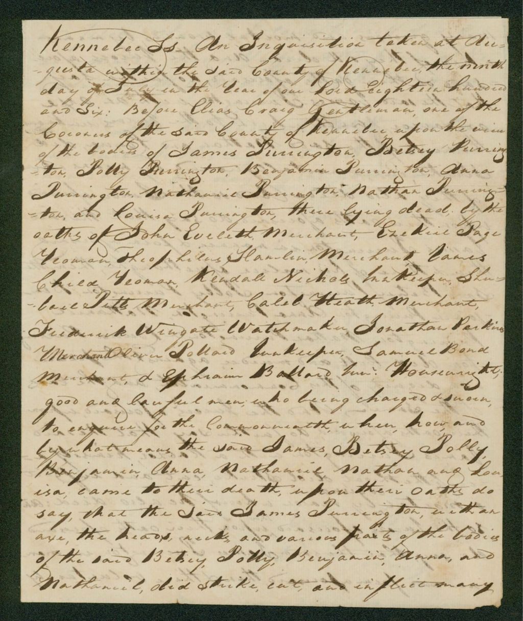 Miniature of Purrington murder inquest