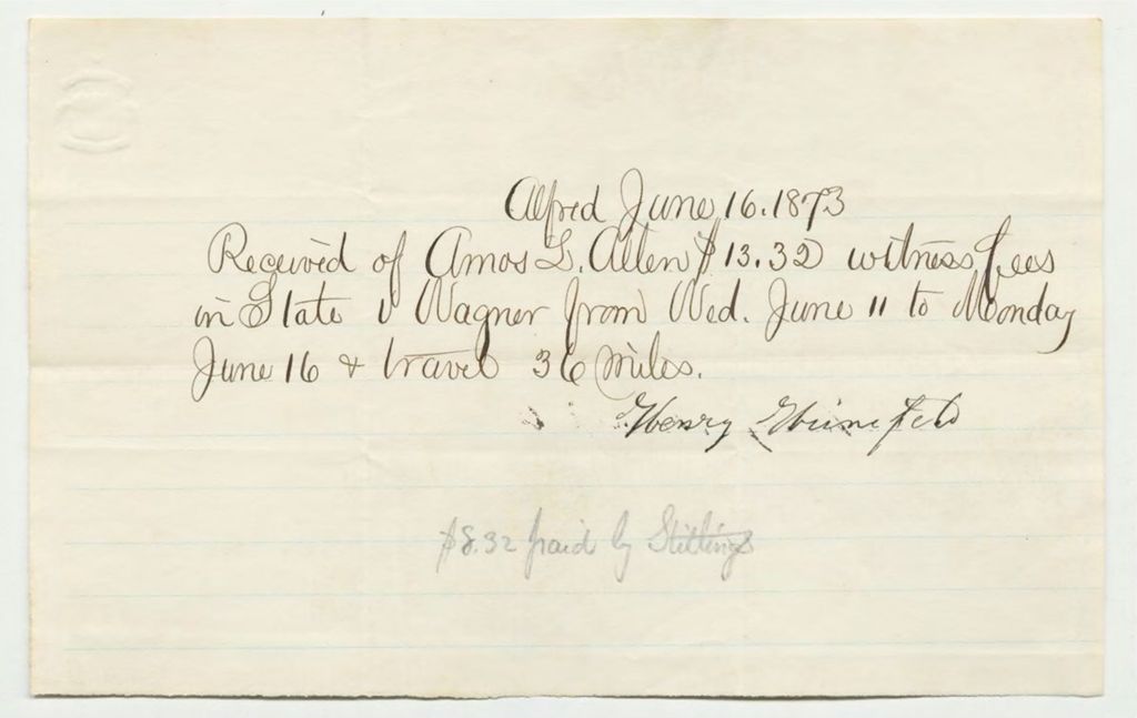 Miniature of witness fees
