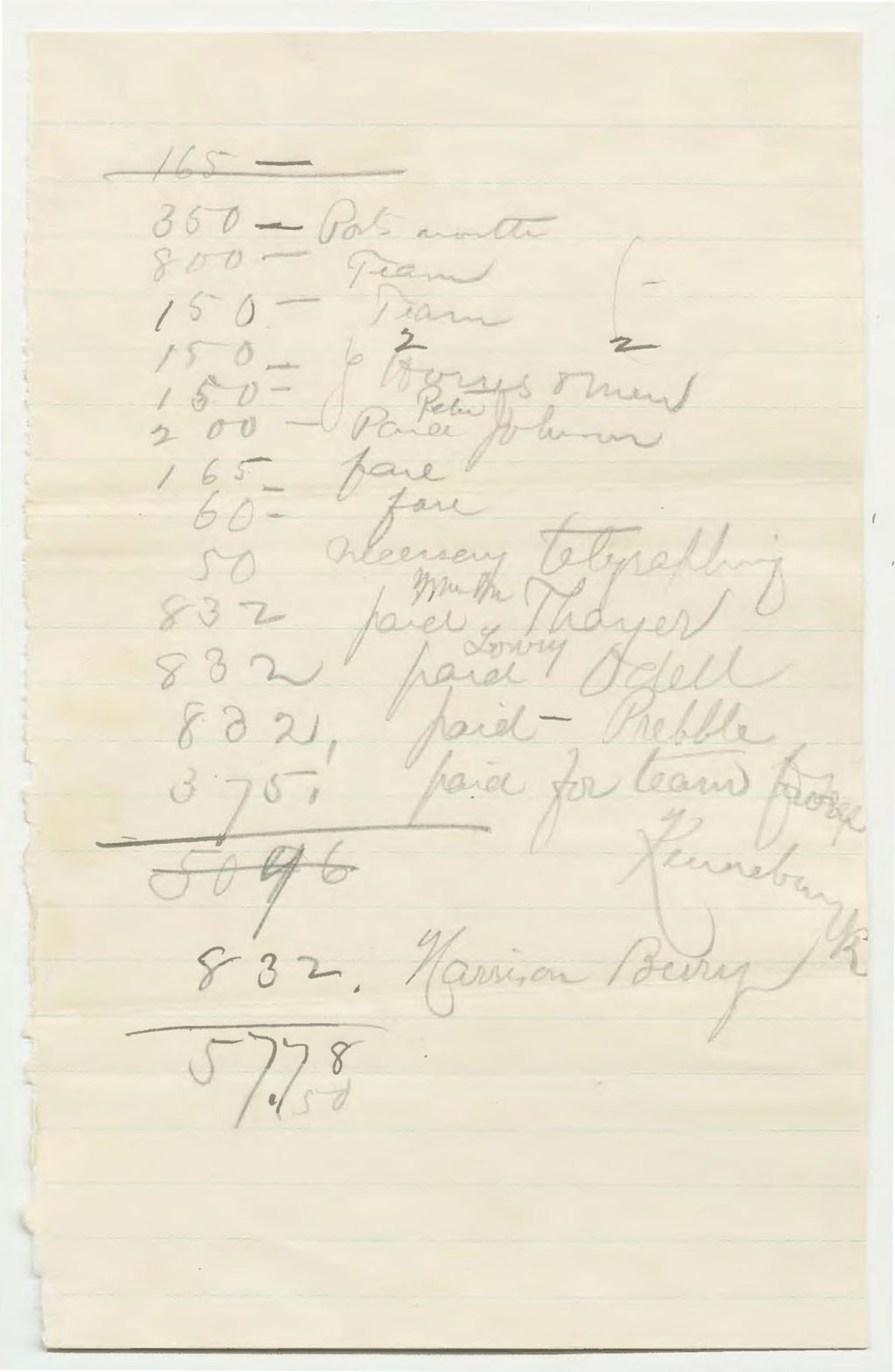 Miniature of list of fees