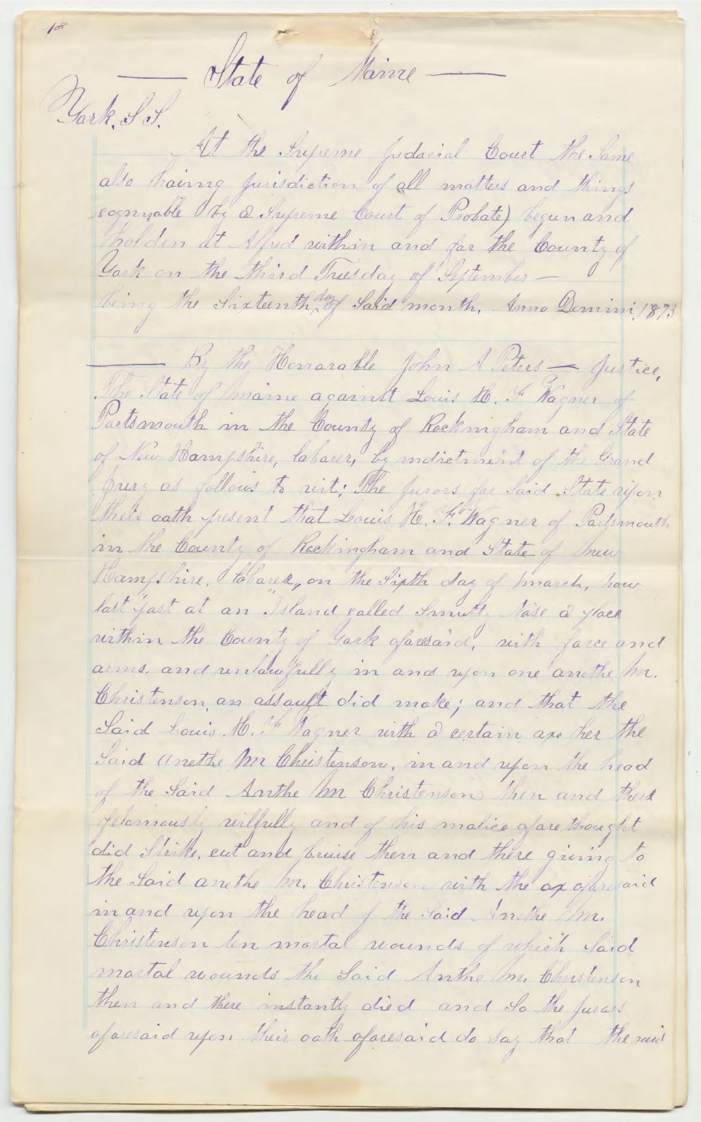 Miniature of State of Maine York Supreme Court file