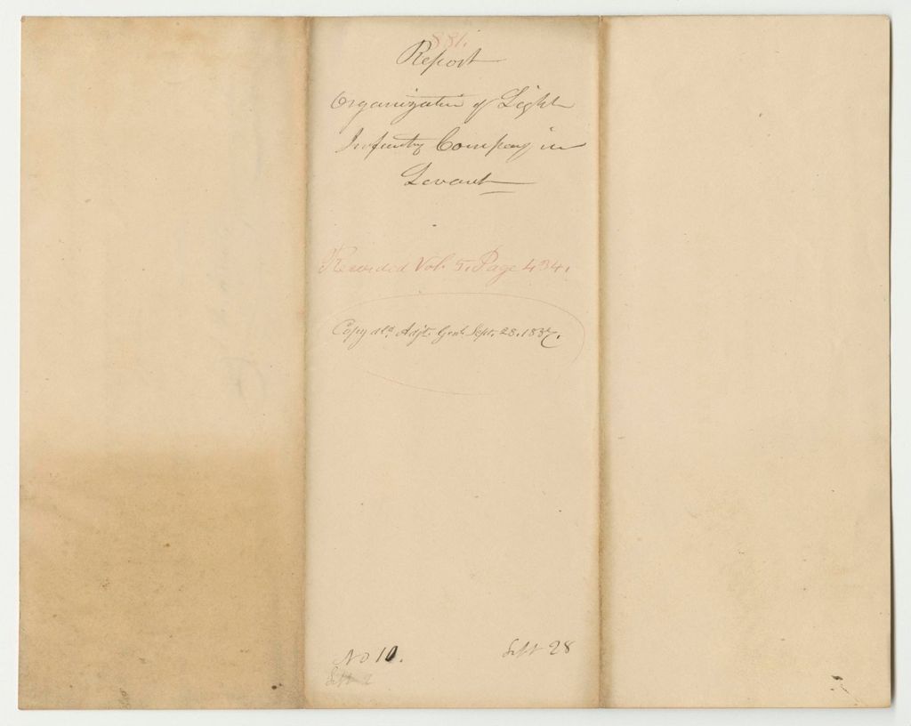 Miniature of Report 881: Report Organizing a Company of Light Infantry in Levant