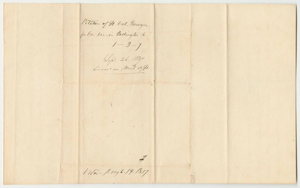 Miniature of Petition of Lt. Col. Lemuel B. Sawyer and Others for the Organization of an Infantry Company in Beddington