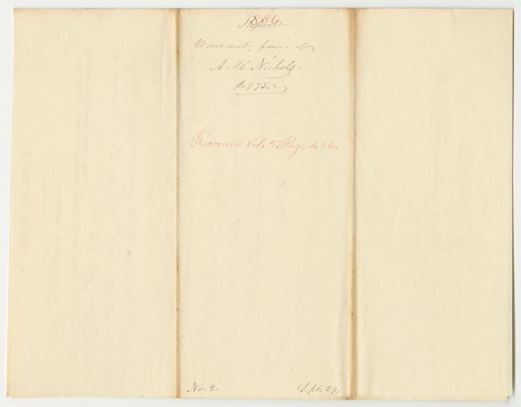 Miniature of Report 886: Warrant in Favor of Asaph R. Nichols, Secretary of State for the Purchase of Maine Reports