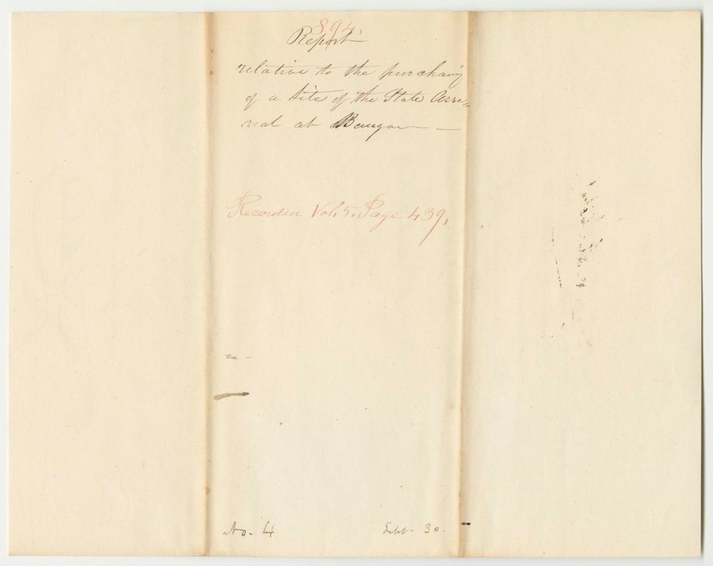Miniature of Report 894: Report Relative to Purchasing a Site for the State Arsenal at Bangor