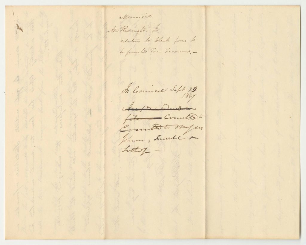 Miniature of Memorial of Asa Redington, Jr., Relative to the Bounty on Wheat