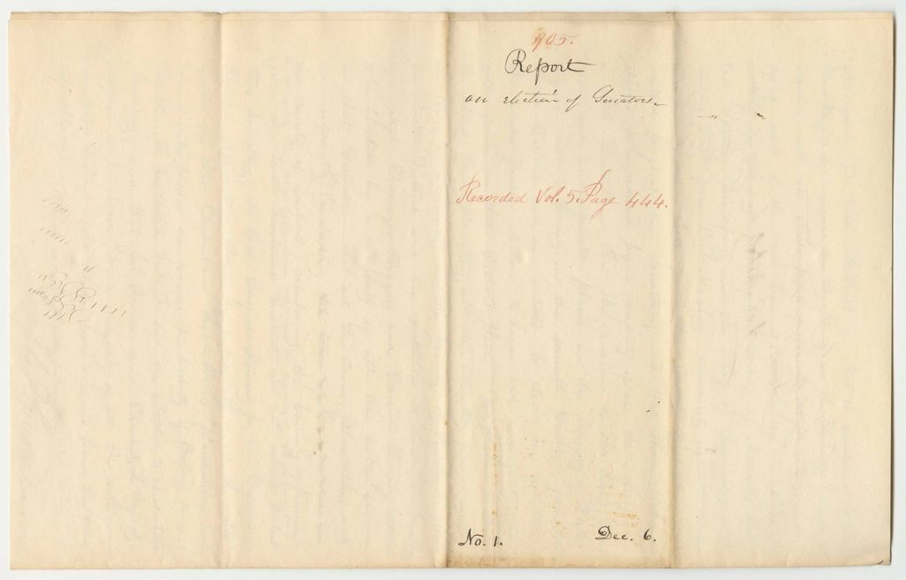 Miniature of Report 905: Report on the Election of Senators