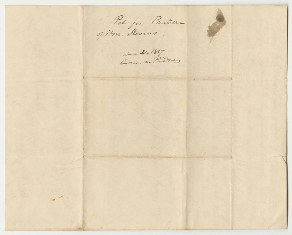 Miniature of Petition for the Pardon of William Stevens
